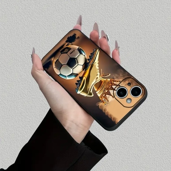 Apple iPhone Phone Case Soccer Ball Gold Cleat Shockproof Case Unisex - Picture 6 of 7
